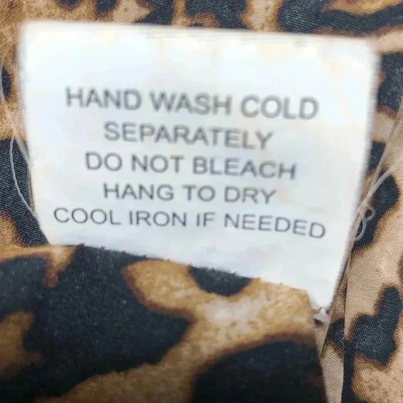 Huguest Leopard Ruffle Deep Drop Neckline Mini Dress with Belt Tie - Picture 9 of 9